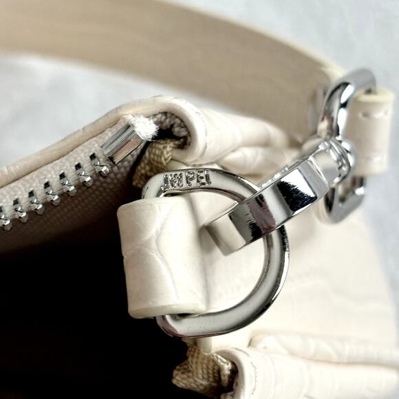JW PEI Eva Shoulder Bag Ivory White Croc Print Small Purse Handbag Vegan - Picture 10 of 14